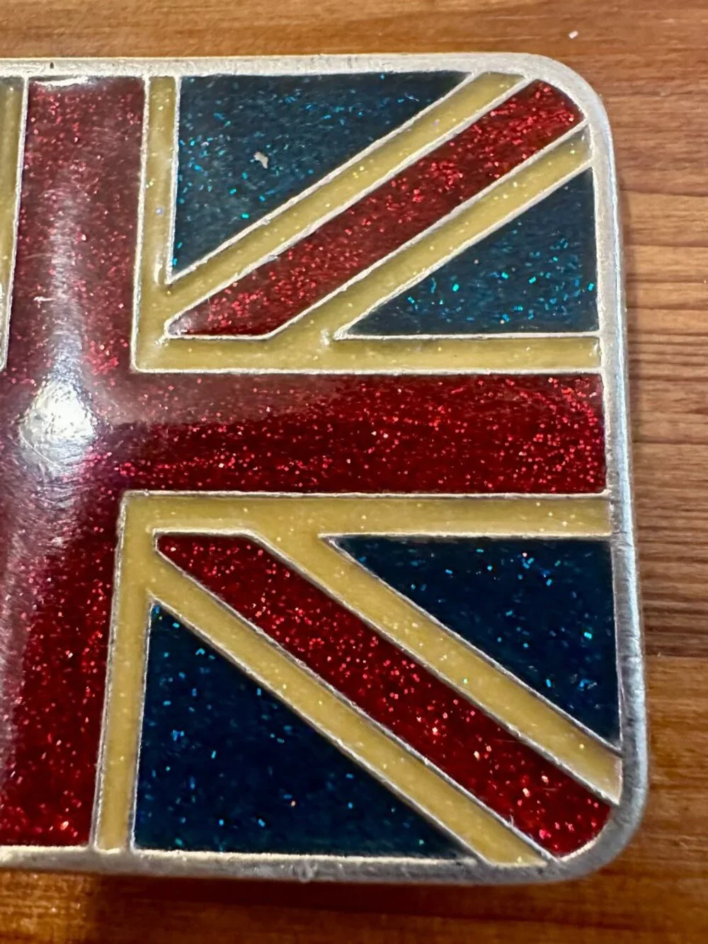 Union Jack Vintage Belt Buckle, Metal, Unisex, Excellent Condition, Made in USA